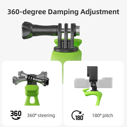 Camera Flexible Mount 360 Strap Mount Wrap Band for DJI Action 6 5 Pro 4/3 Go Pro Mission 1 PRO Hero13/12 Akaso/Insta360 Bike Motorcycle Handlebar Roll Bar Tube Clip Holder Attach Accessories