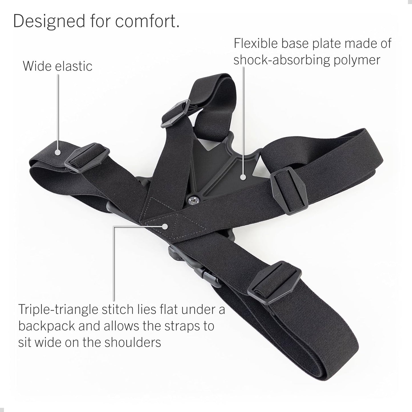 High Stability Chest Mount with J Hook for Action Cameras - Fits Gopro, DJI Osmo (Action 5 Pro, 4, 3, 2), Insta360 (Ace Pro, Ace, ONE RS, ONE R), and Others