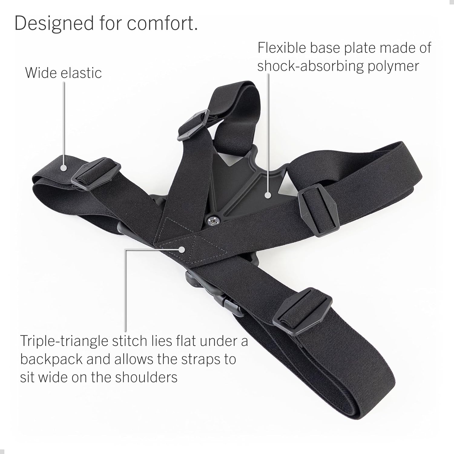 High Stability Chest Mount with J Hook for Action Cameras - Fits Gopro, DJI Osmo (Action 5 Pro, 4, 3, 2), Insta360 (Ace Pro, Ace, ONE RS, ONE R), and Others