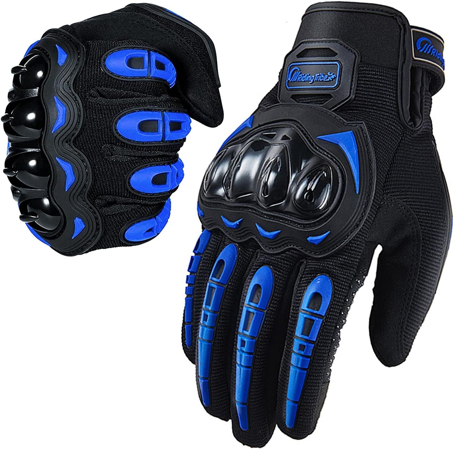 Motorcycle Gloves for Men and Women Touchscreen Guantes Para Motocicleta Hombre for Powersports BMX ATV MTB Motocross Scooter Dirt Bike Riding Gloves Motorcycle Mens Helmets Accessories(L, Blue)