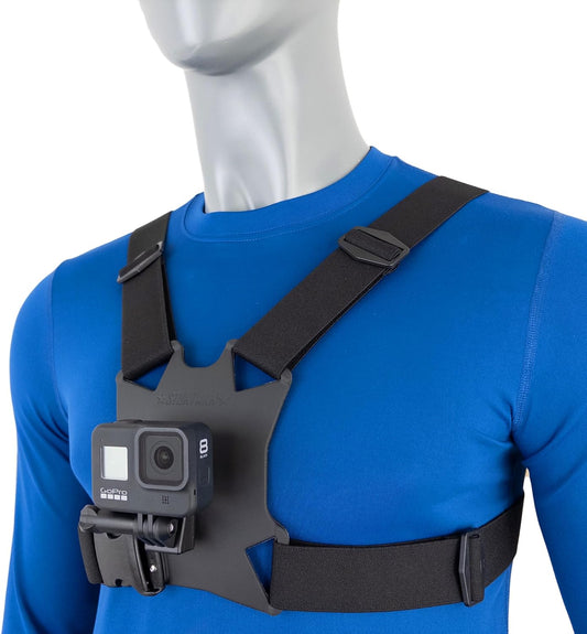 High Stability Chest Mount with J Hook for Action Cameras - Fits Gopro, DJI Osmo (Action 5 Pro, 4, 3, 2), Insta360 (Ace Pro, Ace, ONE RS, ONE R), and Others