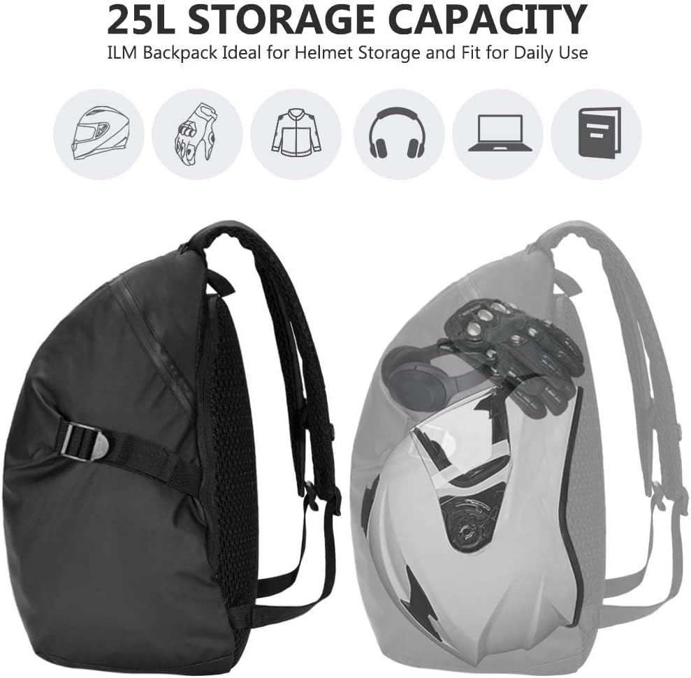 Motorcycle Helmet Backpack Large Capacity Waterproof Lightweight Storage Bag with Reflective Stripe Model MB01