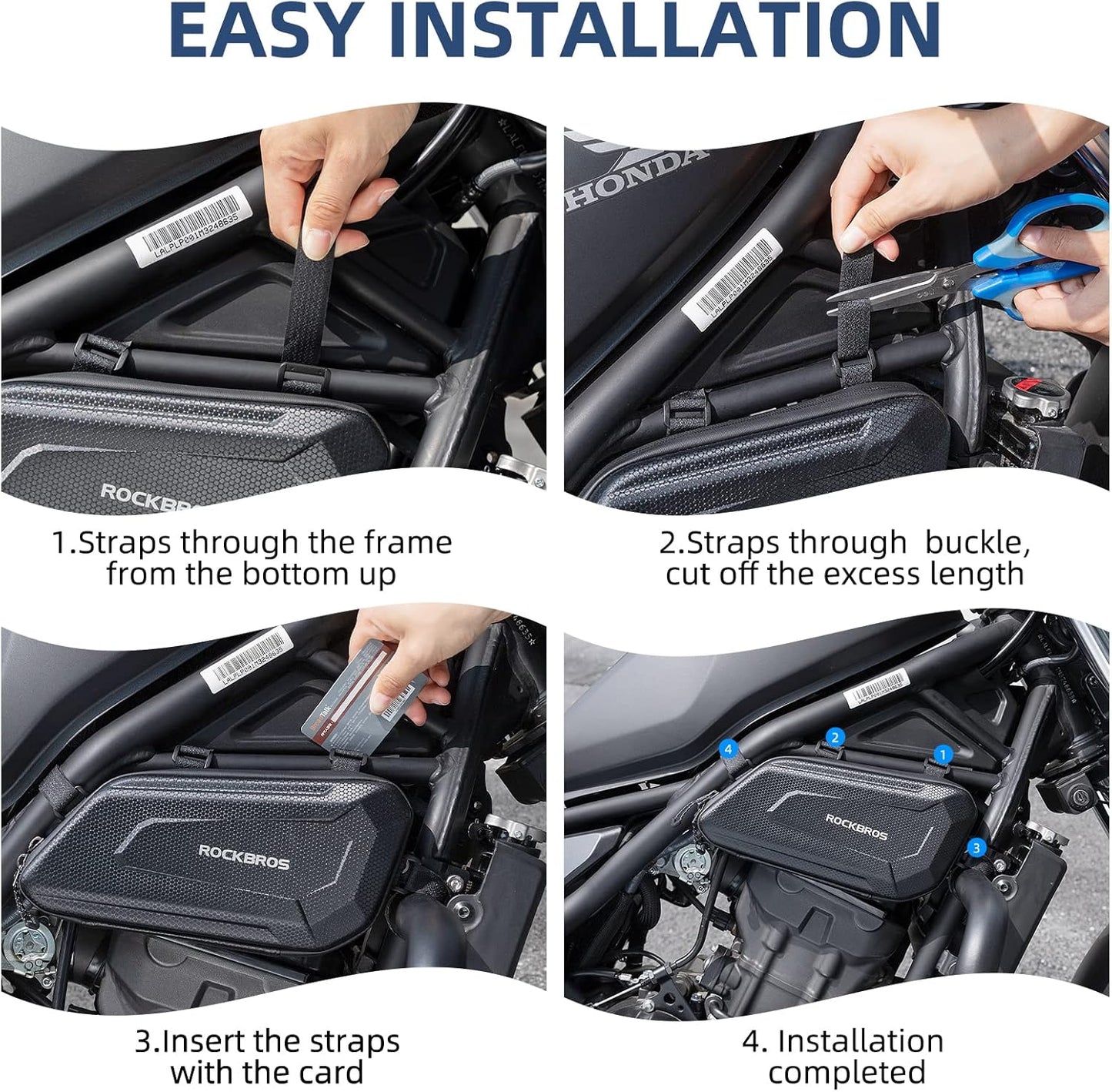 Triangle Side Bag - EVA Hard Shell Motorcycle Storage Bags, Water-Resistant Tail Bag 2Pcs