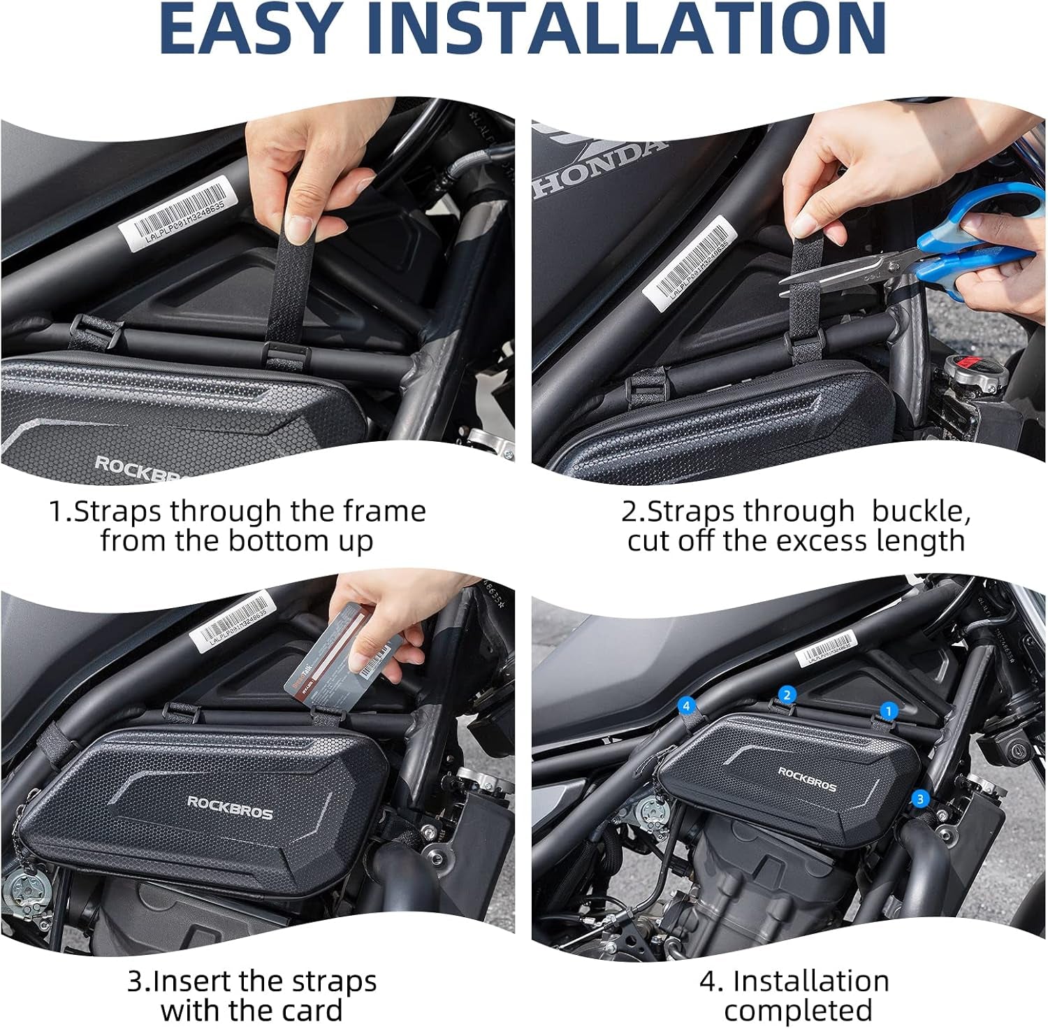 Triangle Side Bag - EVA Hard Shell Motorcycle Storage Bags, Water-Resistant Tail Bag 2Pcs