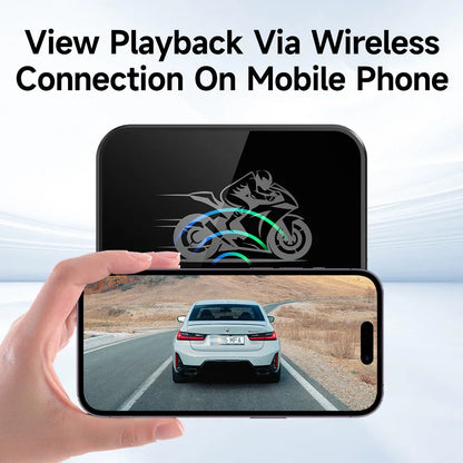 Motorcycle Action Camera Recorder Front & Rearview Waterproof Dual Full Motorcycle DVR Dash Cam Night Vision Wifi Smart Connect
