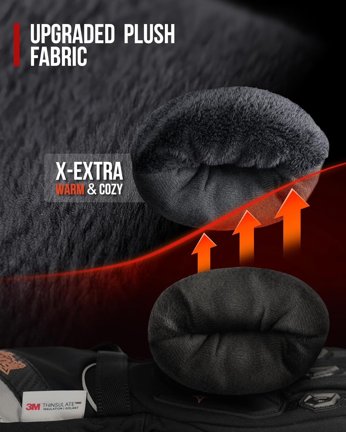 Heated Motorcycle Gloves, Fingertip Heating, Waterproof, Touchscreen, 3000 Mah Battery, Car USB Power Supply