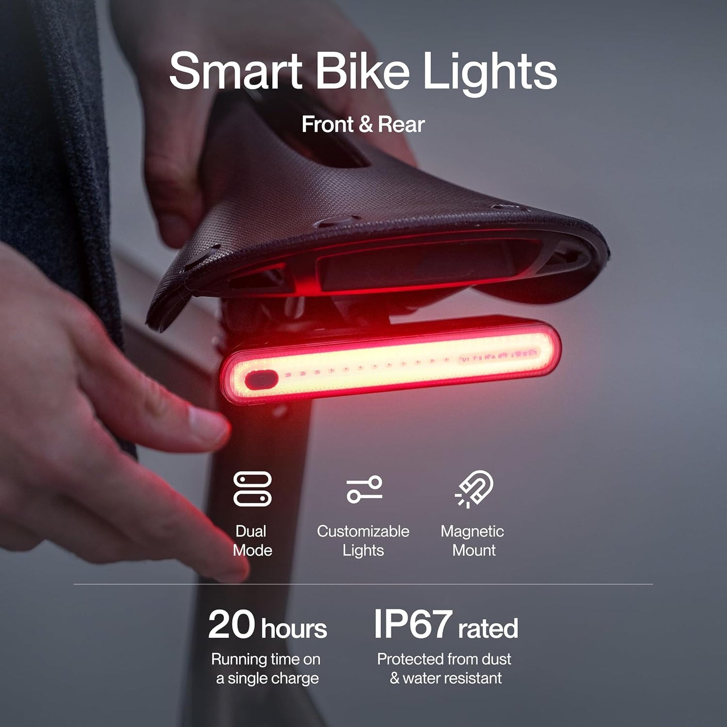 Smart Light | Wireless LED Turn Signals & Brake Light | USB-C Rechargeable | Magnetic Mount | Nav Remote Compatible | App-Controlled Visibility via Ios & Android