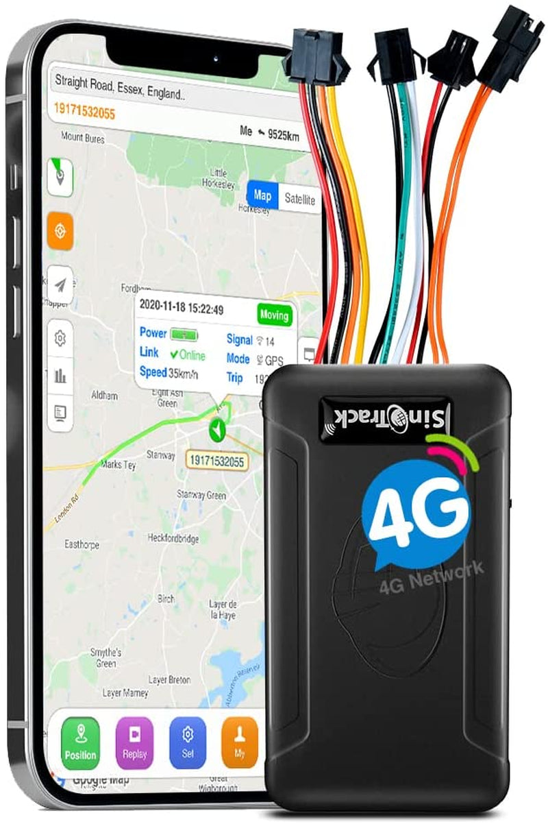 4G GPS Tracker for Vehicles, ST-906L GPS Tracker Locator Real-Time Location Tracking Device with Voice Monitor Car Motorcycle GPS Device for Truck Taxi with No Monthly Fee Platform