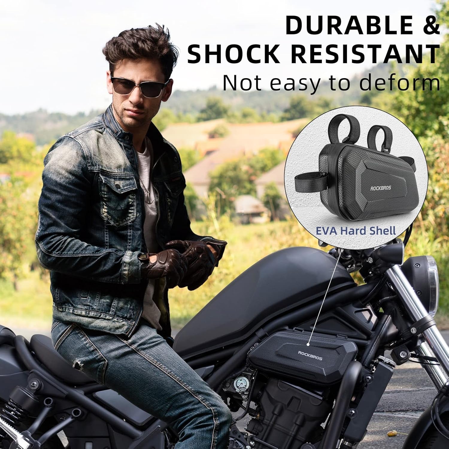 Triangle Side Bag - EVA Hard Shell Motorcycle Storage Bags, Water-Resistant Tail Bag 2Pcs