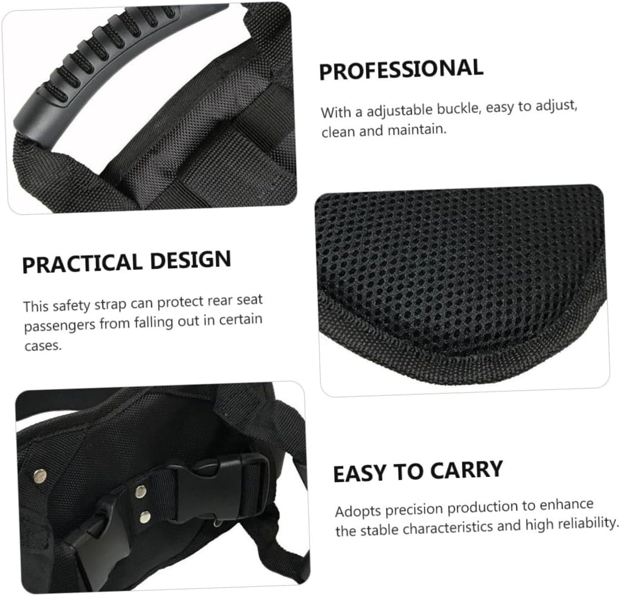 Motorcycle Rear ATV Passenger Grab Handle Security Strap for Snowmobile and Jetski Riding
