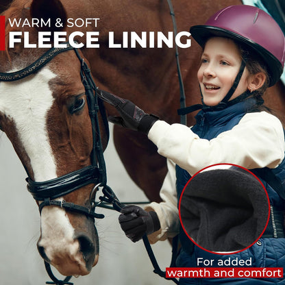 HANDALNDY Horse Riding Gloves, Equestrian Gloves Adult Kids for Girls Boys, Durable Comfortable Grip