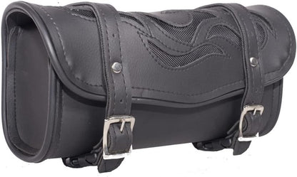 Motorcycle Tool Bag Leather Motorcycle Handlebar Bag Universal Motorcycle Fork Bag Saddlebags Sissy Bar Storage Tool Bag for Motorcycle