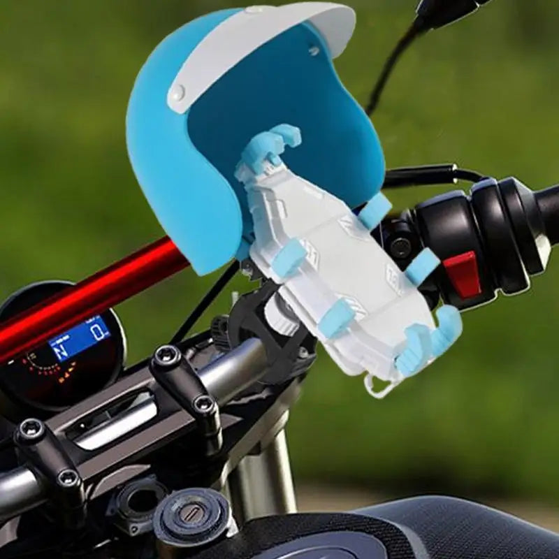 Motorcycle Phone Holder anti Vibration Mobile Phone Clamp with Tiny Hard Hat Rotating Motor Support Cellphone Handlebar Mount