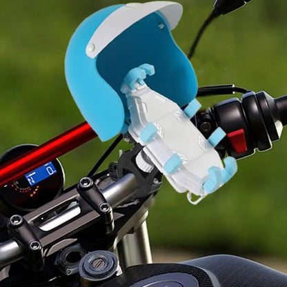 Motorcycle Phone Holder anti Vibration Mobile Phone Clamp with Tiny Hard Hat Rotating Motor Support Cellphone Handlebar Mount