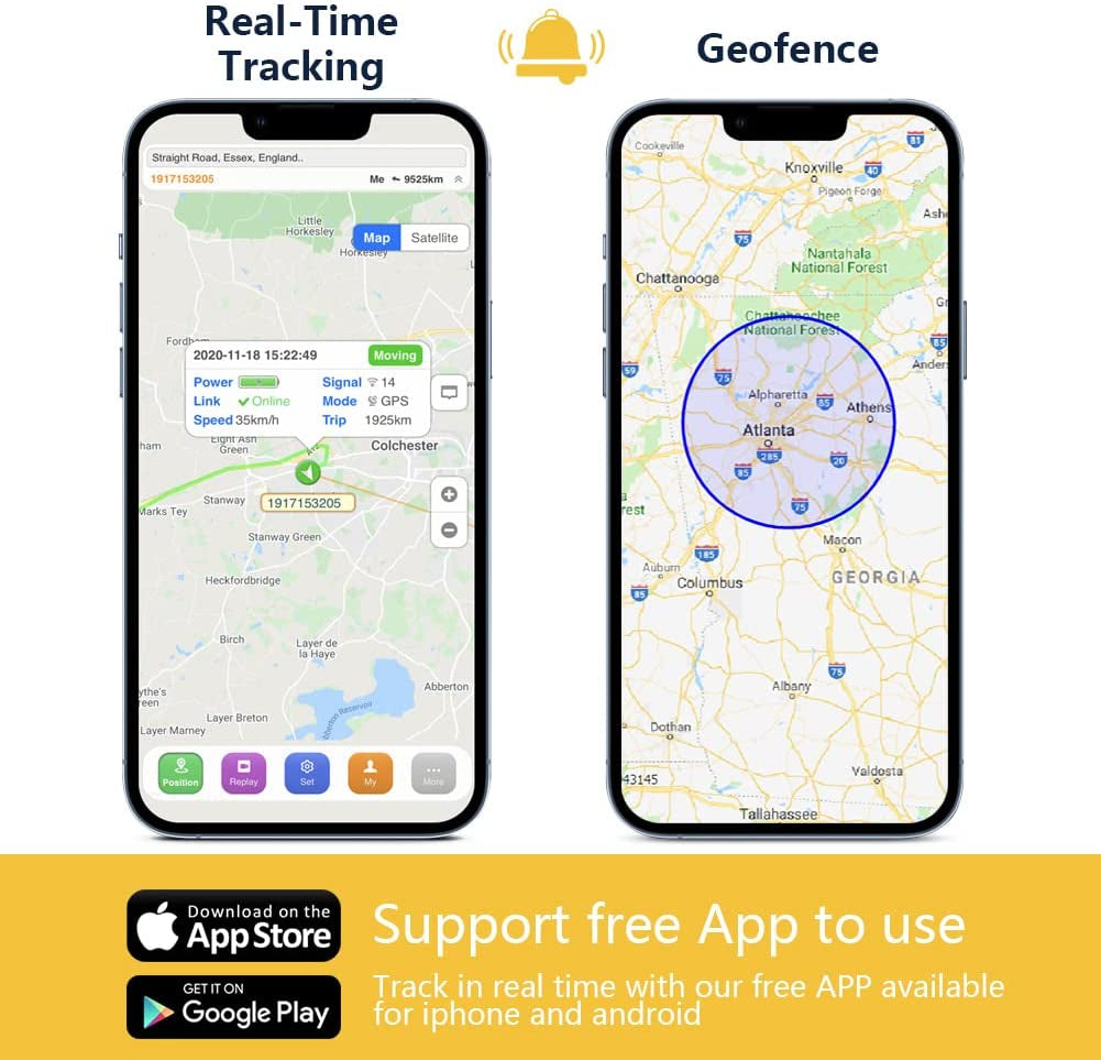4G GPS Tracker for Vehicles, ST-906L GPS Tracker Locator Real-Time Location Tracking Device with Voice Monitor Car Motorcycle GPS Device for Truck Taxi with No Monthly Fee Platform