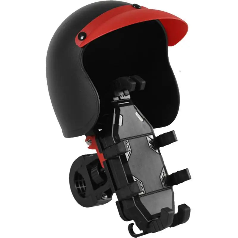 Motorcycle Phone Holder anti Vibration Mobile Phone Clamp with Tiny Hard Hat Rotating Motor Support Cellphone Handlebar Mount