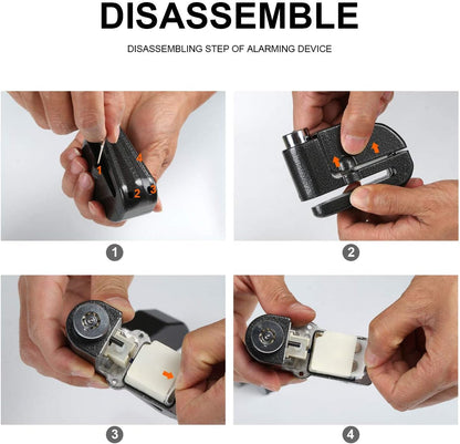 Motorcycle Disc Lock, Anti-Theft Waterproof Disc Brake Alarm Lock for Motorbike Scooter