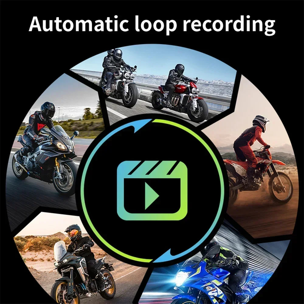 Motorcycle Dual 720P/1080P/2K DVR Waterproof Action Camera Recorder Front&Rearview Motorcycle Dash Cam Wifi Smart Connect