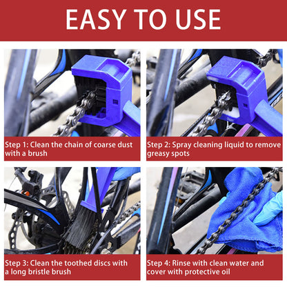 Bike Chain Cleaner, Bike Cleaning Kit, Chain Cleaner for Cycling, Suitable for Mountain Bike, Road Bike, BMX for Drivetrain