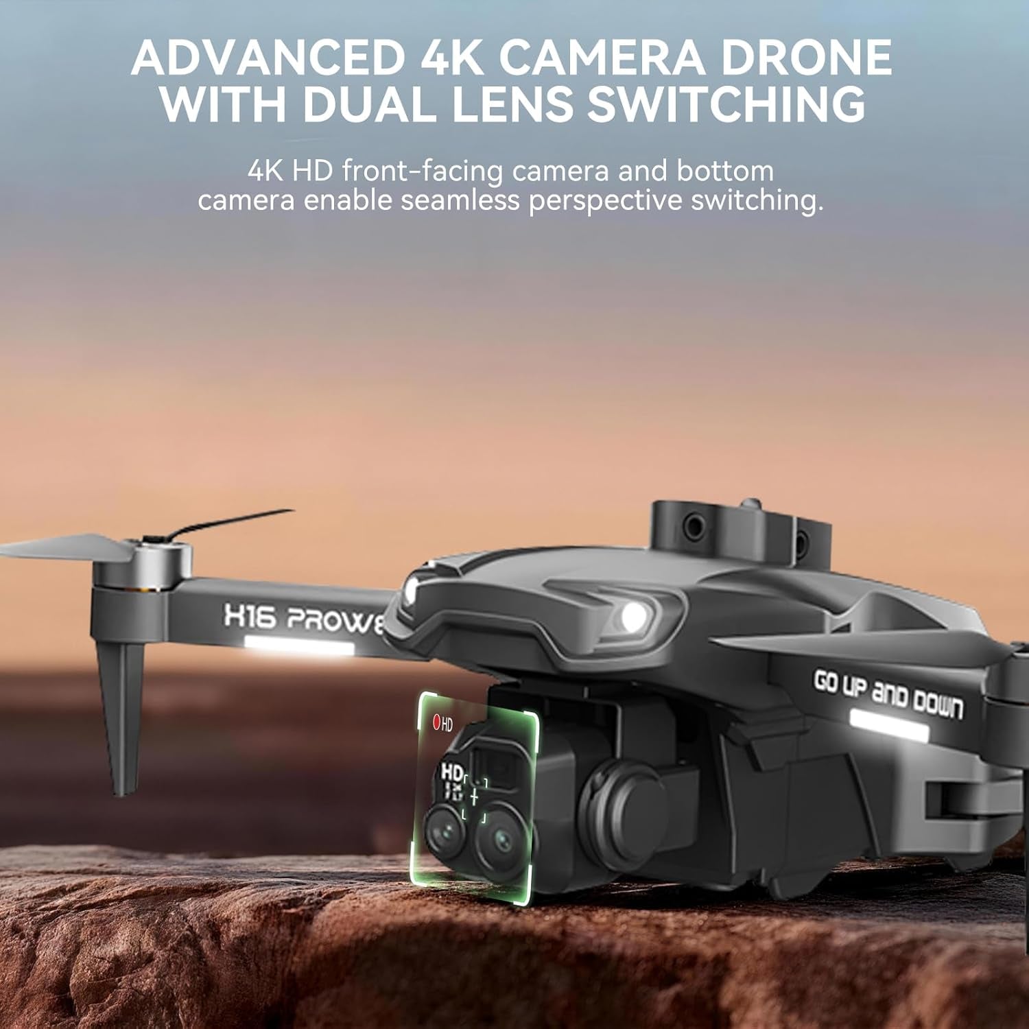 4K Foldable Camera Drone with Obstacle Avoidance | Foldable 4K Drone with Dual Camera, Optical Flow Hover and Gesture Selfie Helps Beginners Capture Easy Travel Shots.