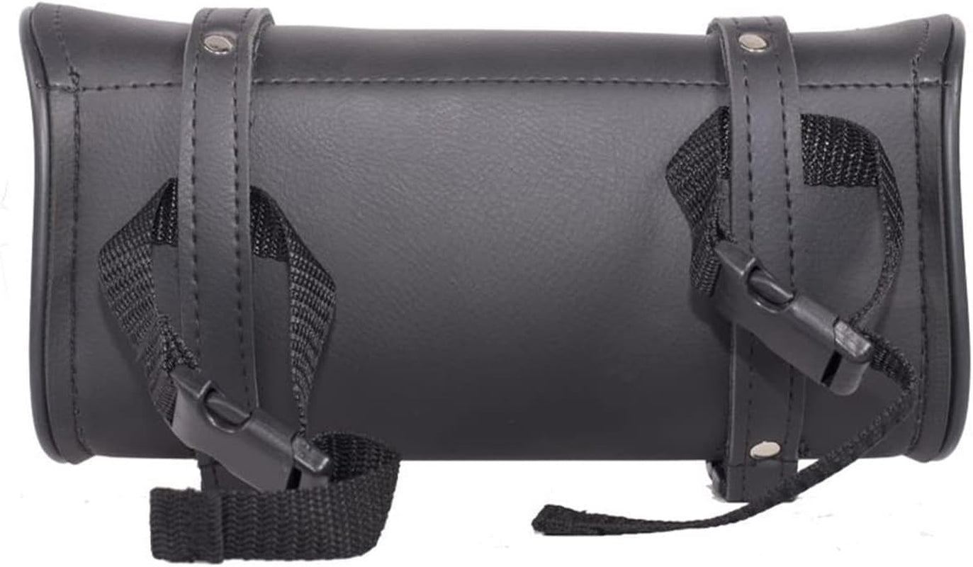 Motorcycle Tool Bag Leather Motorcycle Handlebar Bag Universal Motorcycle Fork Bag Saddlebags Sissy Bar Storage Tool Bag for Motorcycle