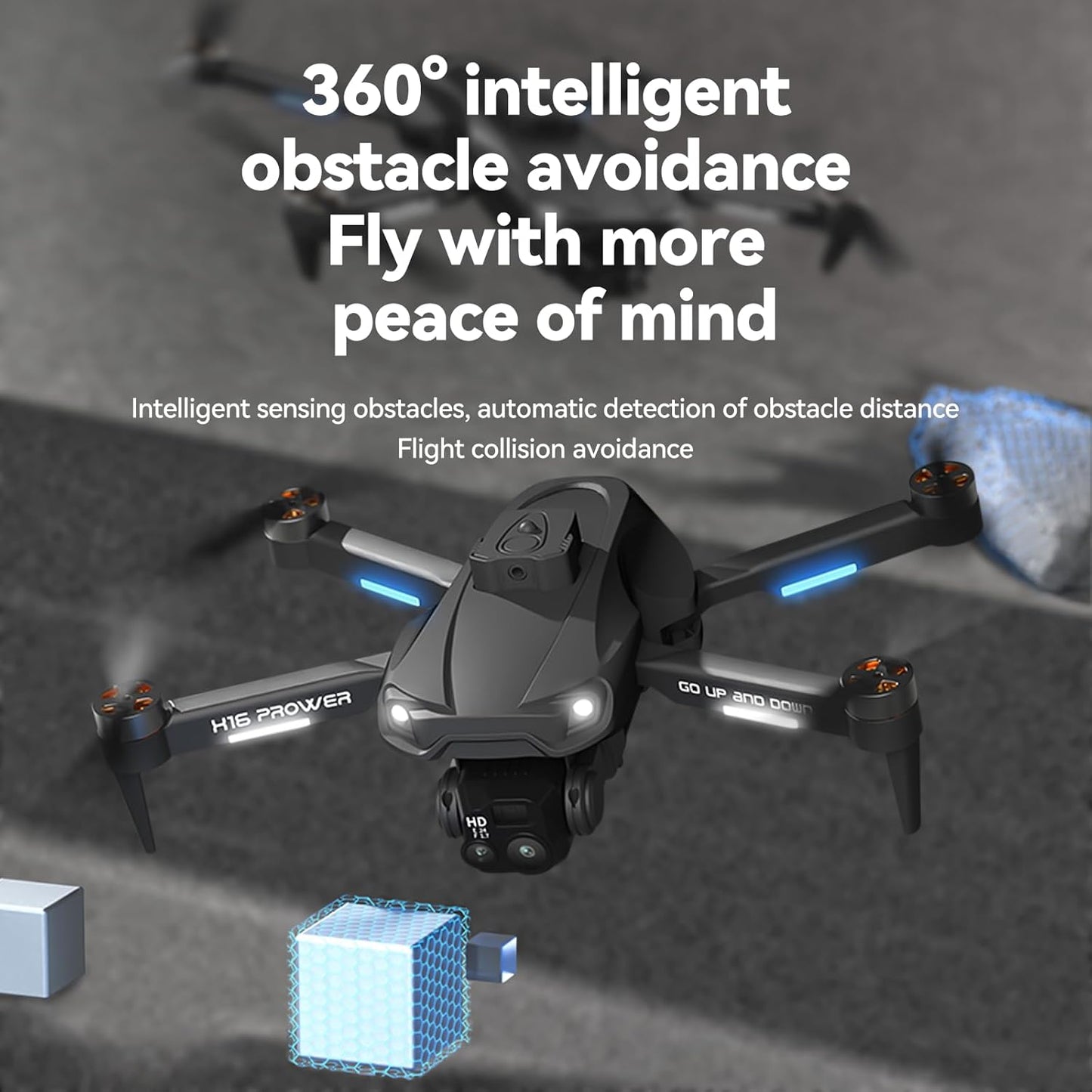 4K Foldable Camera Drone with Obstacle Avoidance | Foldable 4K Drone with Dual Camera, Optical Flow Hover and Gesture Selfie Helps Beginners Capture Easy Travel Shots.