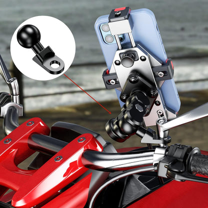 Aluminum Alloy Mount Base with 1'' TPU Ball & 10Mm Mounting Hole | Angled Bolt Head Adapter Ball Base Compatible with RAM Mounts B Size Double Socket Arm