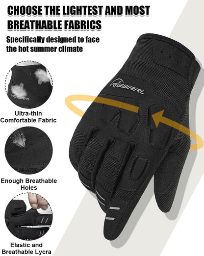 Comfortable Mountain Bike Motorcycle Gloves Women and Men with Touchscreen Fingers for Riding ATV MTB Drit Bike…